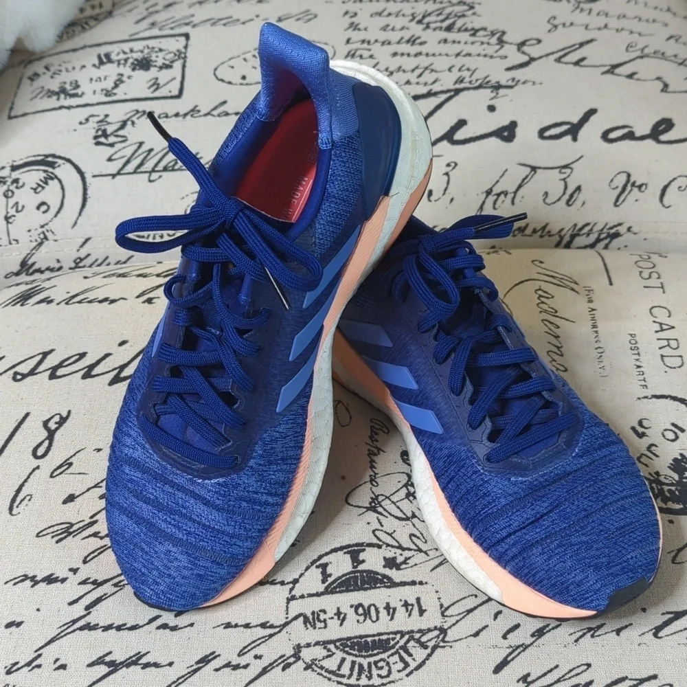 Adidas Originals Solar Glide Running Training Shoes Sneakers Blue Women's 6.5